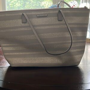 Kate Spade Silver and Purple Tote Bag